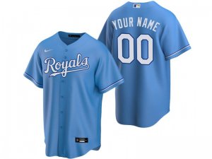 Kansas City Royals Custom #00 Light Blue Cool Base Jersey