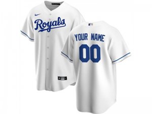 Kansas City Royals Custom #00 Home White Cool Base Jersey