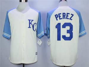 Kansas City Royals #13 Salvador Perez Cream Cool Base Jersey
