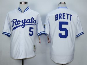 Kansas City Royals #5 George Brett Throwback White Jersey