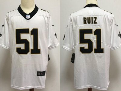 New Orleans Saints #51 Cesar Ruiz White Vapor Limited Jersey