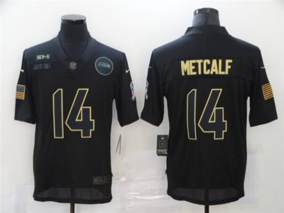 Seattle Seahawks #14 DK Metcalf Black Salute To Service Limited Jersey