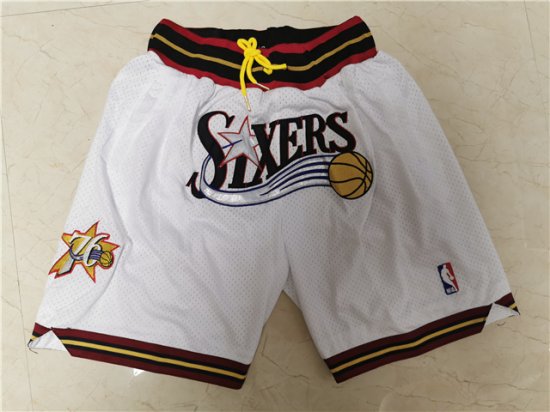 Philadelphia 76ers Just Don Sixers White Basketball Shorts