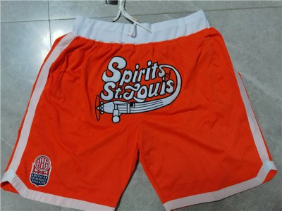 Spirits Of St. Louis Just Don "Spirits Of St. Louis" Orange ABA Basketball Shorts