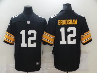 Pittsburgh Steelers #12 Terry Bradshaw Alternate Black Vapor Limited Jersey