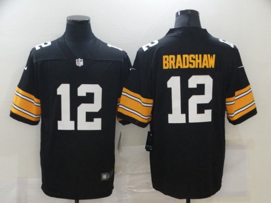 Pittsburgh Steelers #12 Terry Bradshaw Alternate Black Vapor Limited Jersey