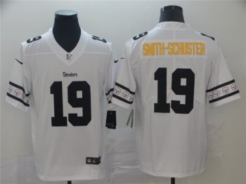 Pittsburgh Steelers #19 JuJu Smith-Schuster White Team Logos Fashion Limited Jersey