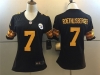 Women's Pittsburgh Steelers #7 Ben Roethlisberger Black Color Rush Limited Jersey