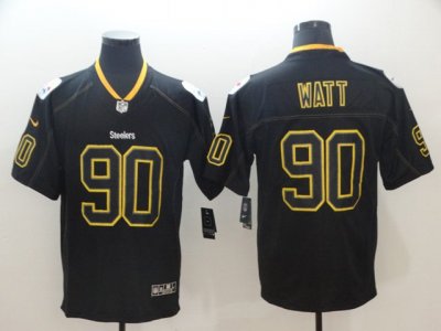 Pittsburgh Steelers #90 T.J. Watt Black Shadow Limited Jersey