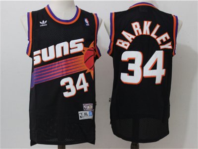 Phoenix Suns #34 Charles Barkley Black Hardwood Classic Jersey