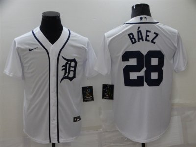 Detroit Tigers #28 Javier Baez White Cool Base Jersey