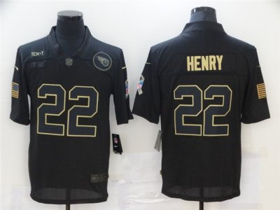 Tennessee Titans #22 Derrick Henry 2020 Black Salute To Service Limited Jersey