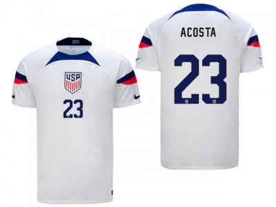 National USA #23 Acosta Home White 2022/23 Jersey