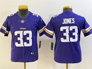Youth Minnesota Vikings #33 Aaron Jones Purple Vapor Limited Jersey