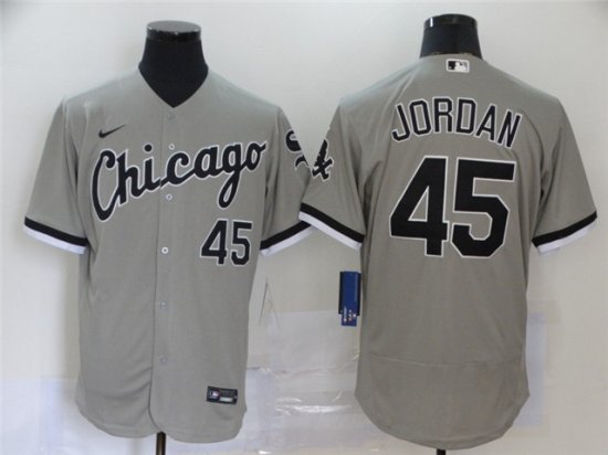 Chicago White Sox #45 Michael Jordan Gray Flex Base Jersey