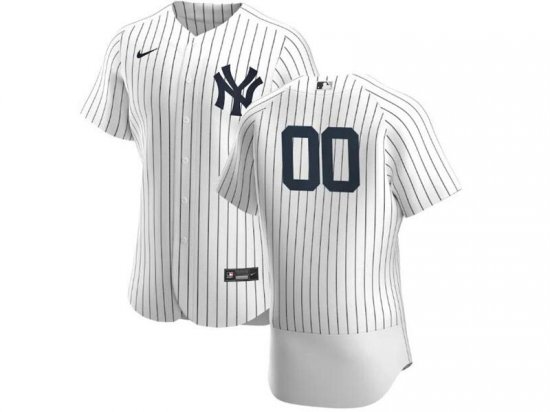 New York Yankees Custom #00 Home White Flex Base Jersey