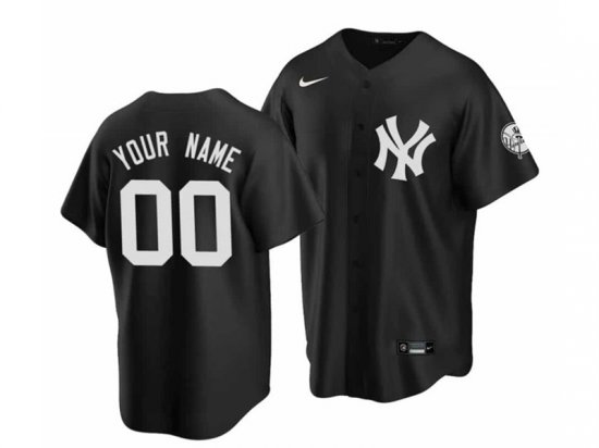 New York Yankees Custom #00 Black Cool Base Jersey