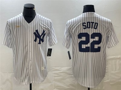 New York Yankees #22 Juan Soto White Cooperstown Collection Jersey