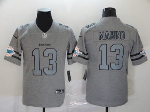 Miami Dolphins #13 Dan Marino Gray Gridiron Gray Limited Jersey