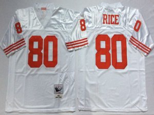 San Francisco 49ers #80 Jerry Rice White Throwback Jersey