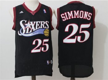 Philadelphia 76ers #25 Ben Simmons Black Throwback Swingman Jersey