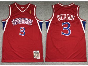 Philadelphia 76ers #3 Allen Iverson 1996-97 Red Hardwood Classics Jersey