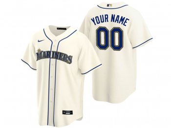 Seattle Mariners #00 Cream Cool Base Custom Jersey