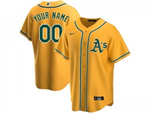 Oakland Athletics Custom #00 Gold Alternate Cool Base Jersey
