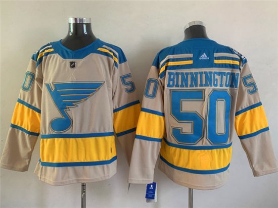 St. Louis Blues #50 Jordan Binnington Cream 2022 Winter Classic Jersey