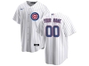 Chicago Cubs Custom #00 White Stripe Cool Base Jersey