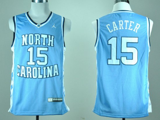 North Carolina Tar Heels #15 Vince Carter Light Blue College Basketball ...