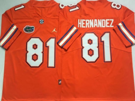 NCAA Florida Gators #81 Aaron Hernandez Orange College Football Jersey