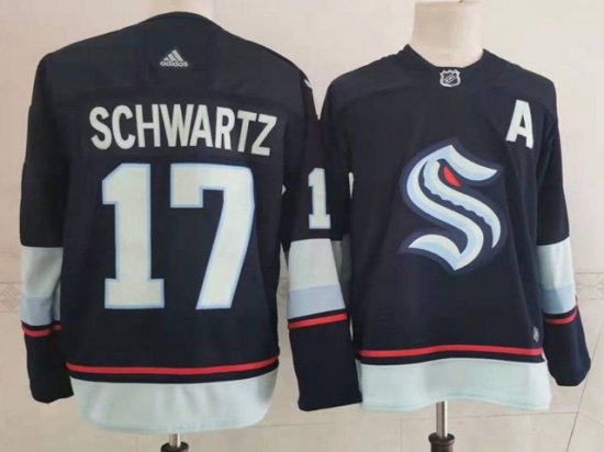 Seattle Kraken #17 Jaden Schwartz Navy Jersey