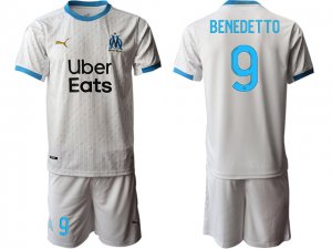 20/21 Club Olympique De Marseille #9 Benedetto Home White Soccer Jersey