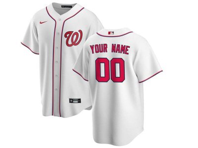 Washington Nationals Custom #00 Home White Cool Base Jersey