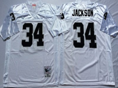 Los Angeles Raiders #34 Bo Jackson Throwback White Jersey