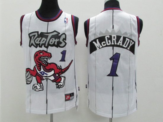 Toronto Raptors #1 Tracy McGrady 1998-99 Throwback White Jersey