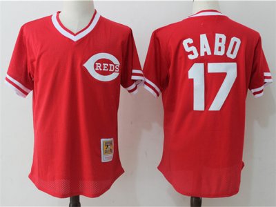 Cincinnati Reds #17 Chris Sabo Red Throwback Jersey