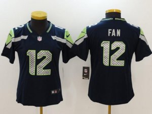 Women's Seattle Seahawks 12th Fan Navy Blue Vapor Limited Jersey