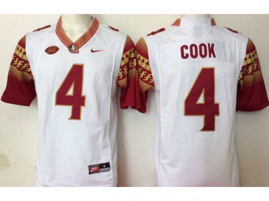 NCAA Florida State Seminoles #4 Dalvin Cook White College Football Jersey