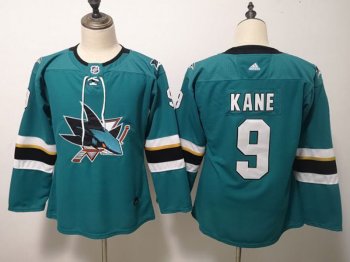 Women's Youth San Jose Sharks #9 Evander Kane Teal Jersey