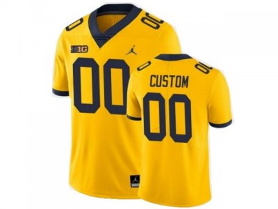 NCAA Michigan Wolverines Custom #00 Yellow Limited College Football Jersey