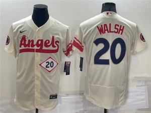 Los Angeles Angels #20 Jared Walsh Cream 2022 City Connect Flex Base Jersey
