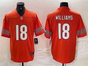 Chicago Bears #18 Caleb Williams Orange Vapor Limited Jersey