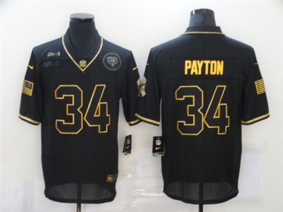 Chicago Bears #34 Walter Payton 2020 Black Gold Salute To Service Limited Jersey