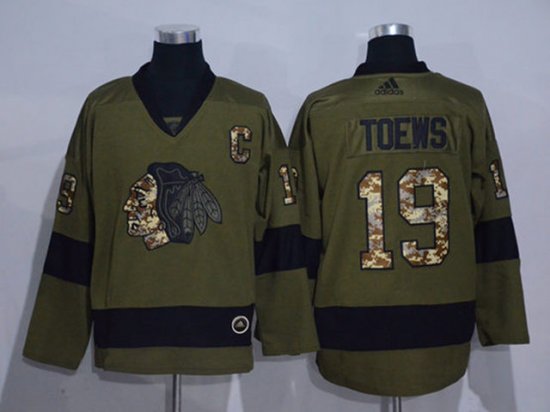 Chicago Blackhawks #19 Jonathan Toews Green Adidas Jersey