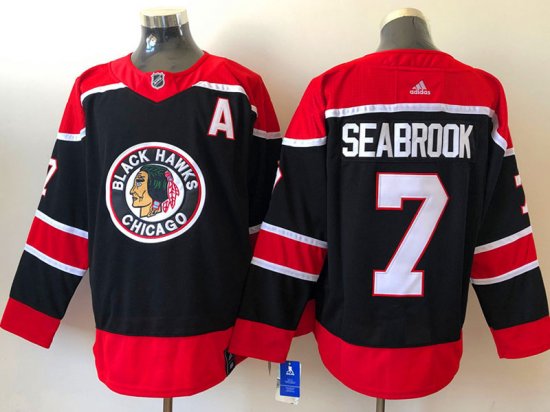 Chicago Blackhawks #7 Brent Seabrook Black 2021 Reverse Retro Jersey