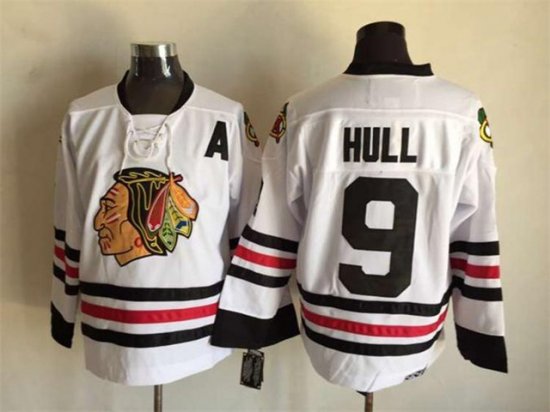 Chicago Blackhawks #9 Bobby Hull 1963 CCM Vintage White Jersey