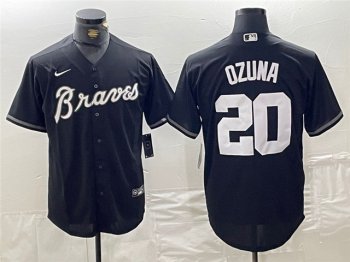 Atlanta Braves #20 Marcell Ozuna Black Turn Back The Clock Jersey