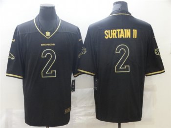 Denver Broncos #2 Pat Surtain II Black Gold Vapor Limited Jersey